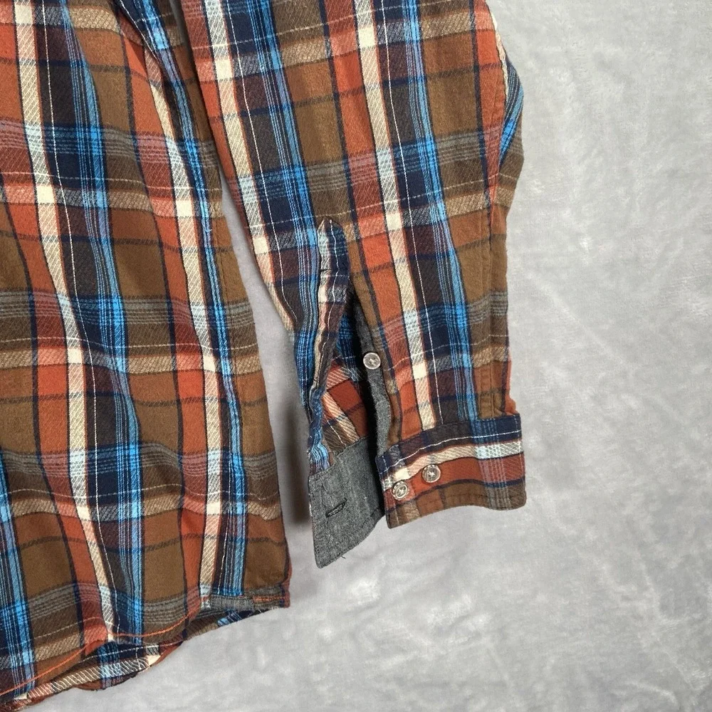 Carbon 2 Cobalt Shirt Mens XL Flannel Button Up Lightweight Plaid Casual Pocket